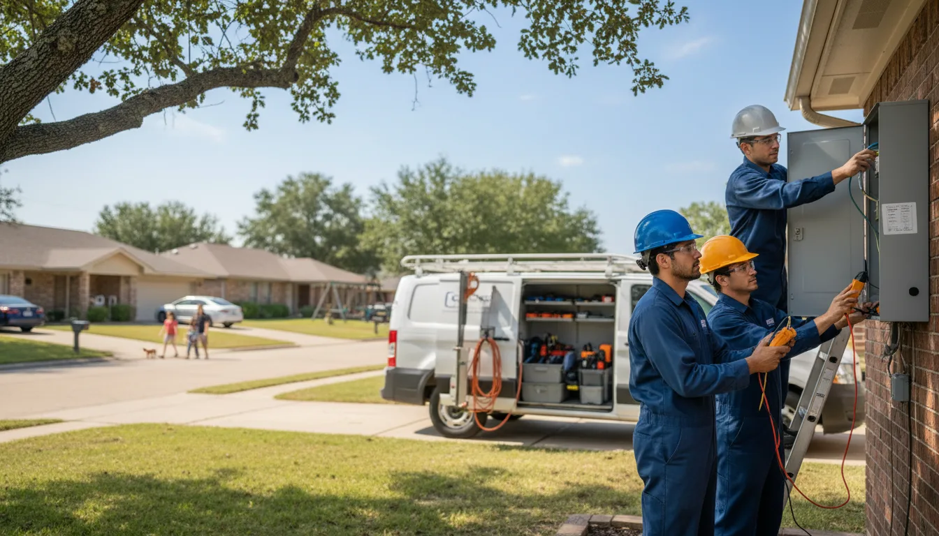 Certified electrician providing emergency electrical services in Santo, TX